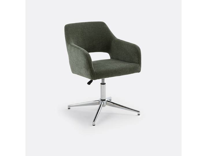 LA REDOUTE Fauteuil de bureau tissu velours, Esma Vert Eucalyptus
