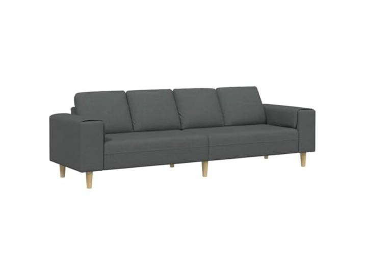 IBUQDDV Wohnzimmer Couch Dunkelgrau 250 x 77 x 76 cm Polyester Moderne Ästhetik, Polyesterbezug atmungsaktiv, Schaumfüllung, braune Beine, ergonomische Armlehnen
