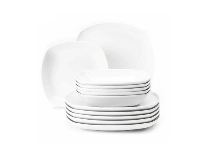 Seltmann Weiden Service de table carré Lido 12 pièces Blanc