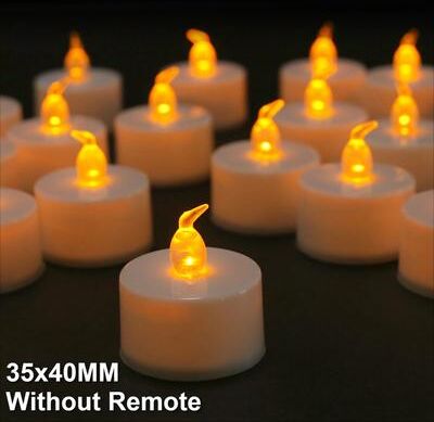 Uplift Treasures 12 Piece Flameless LED Tea Lights Battery Operated Flickering Candles a light Grey
