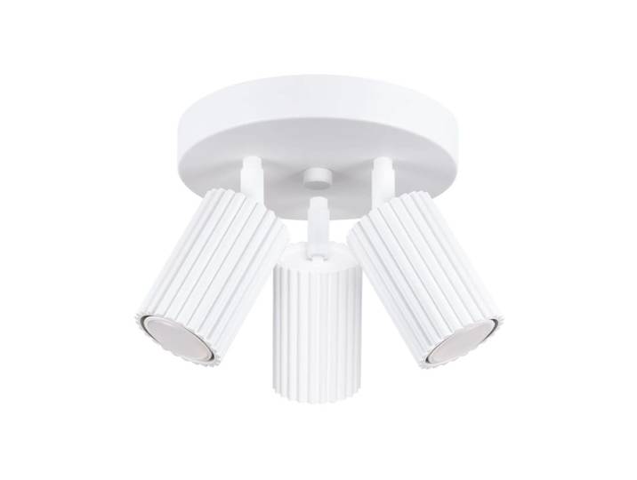 Plafonnier avec 3 spots orientables en relief blanc