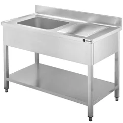 ZORRO Spültisch ZST 100/70/R | Edelstahl Spülschrank 1000x700x950 mm | Becken rechts, Abtropffläche links | Für Gastronomie & Profiküche