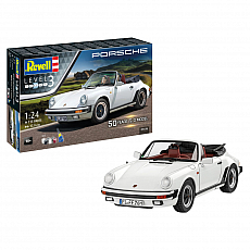 Revell - Geschenkset 50 Jahre Porsche 911 G-Model - Porsche 911 Carrera 3.2 Cabriolet - 1:24 - 115 Teile 306366