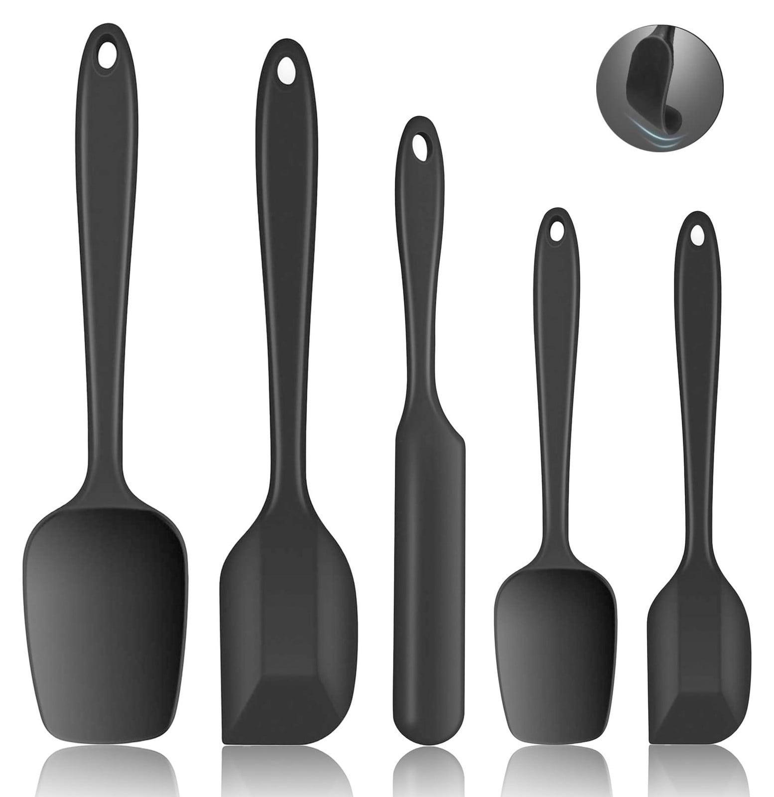 Selius Deegschraper Set van 5 stuks, Flexibele en Hittebestendige Siliconen Keukenspatels