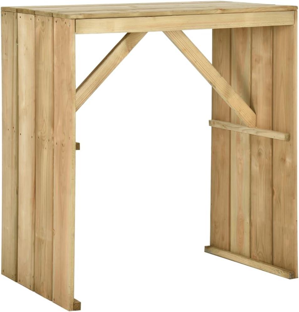 Bartisch aus imprägniertem Kiefernholz, 100x60x110 cm, für Garten und Terrasse, witterungsbeständiger Holztisch mit zeitlosem Design für den Außenbereich, langlebig und pflegeleicht