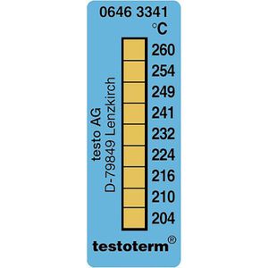 Testo Testo Temperaturmessstreifen 0646 3341  term, irreversibel, 204 °C bis 260 °C Messbereich, selbstklebend, 10 Stück