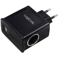 LogiLink Power Adapter USB Ladegerät 12 W USB, Zigarettenanzünder-Buchse Schwarz Steckdose Überstromschutz PA0046