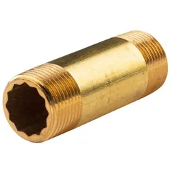Messing Gewinde-Fitting Distanz Doppelnippel 1"-1" L= 90 mm, schwere Ausführung