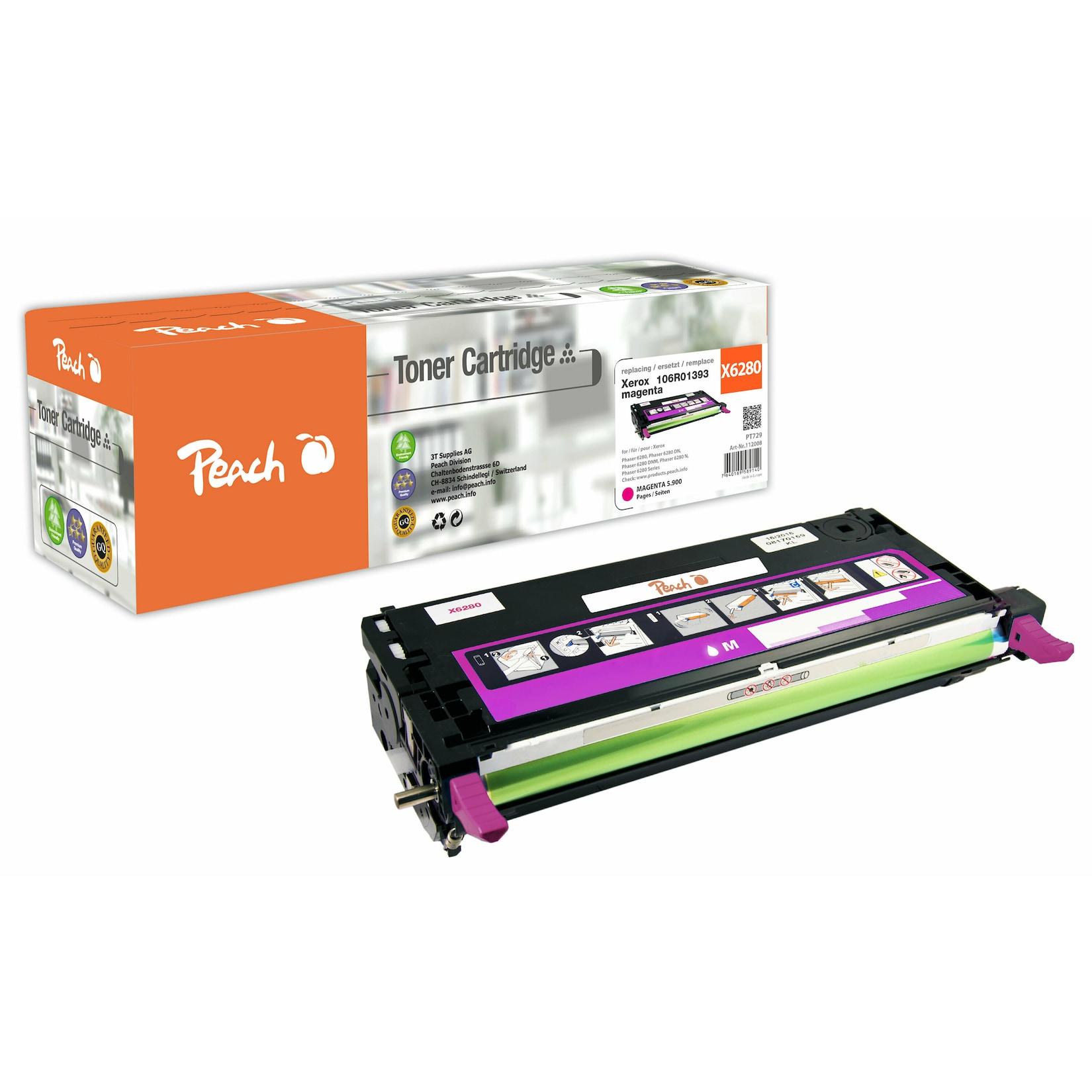 Peach X013 Toner ma ersetzt Xerox 106R01393 für z.B. Xerox Phaser 6280, Xerox Phaser 6280 DN, Xerox Phaser 6280 DNM, Xerox Phaser 6280 N (wiederaufbereitet)