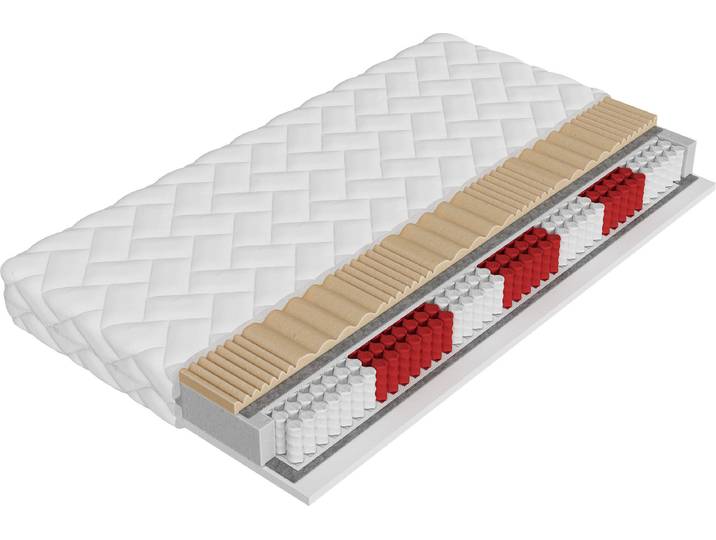 MIRJAN24 Beidseitige Federkernmatratze Gemini, Taschenfederkernmatratze, 7-Zonen, Höhe 18 cm, Liegehärten H3 (Größe: 120x200 cm)