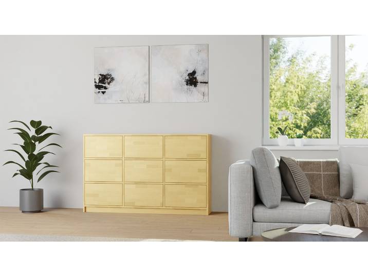 Stylishe Schubladenkommode Buche Natur geölt