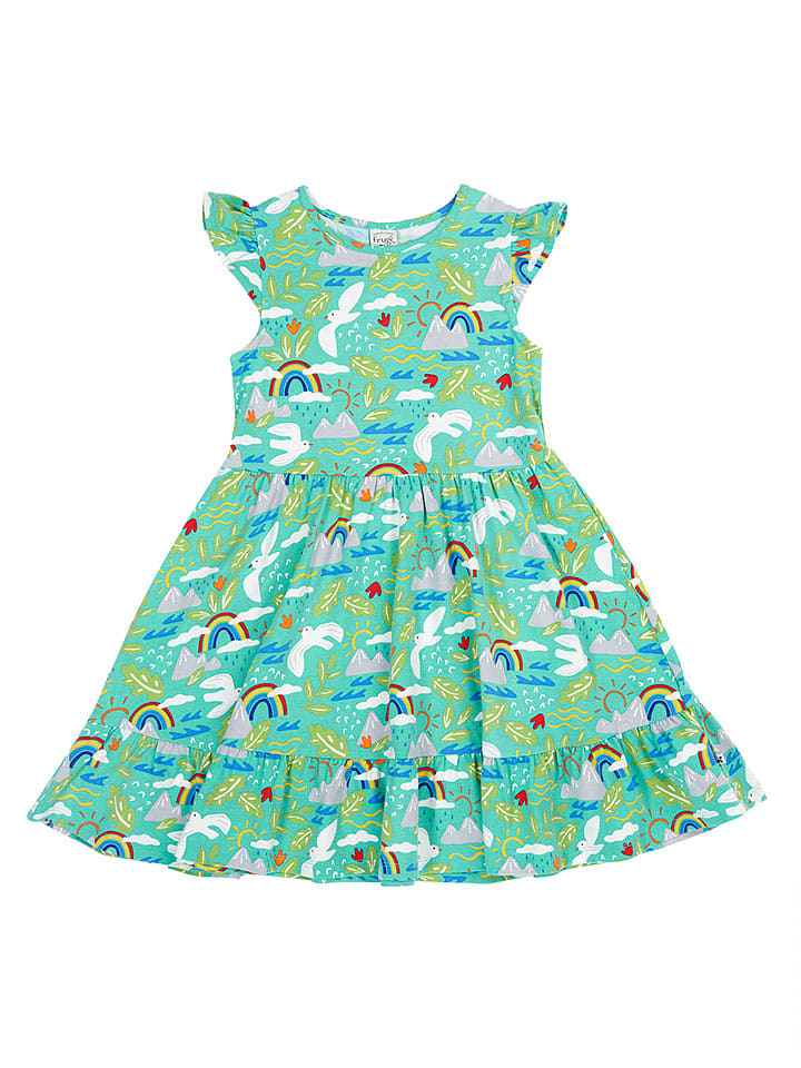 Frugi Kleid "Olivia" in Türkis/ Bunt - 122/128