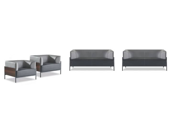 Xlmoebel Polstergarnitur Ergonomisches 4-teiliges Sofa-Set in Schwarz, modernes Design, (Sofa-Set, 4-tlg., 4-teiliges Sofa-Set), Made in Europa