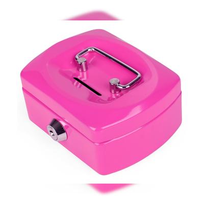 PAVO 2x Geldkassette Spardose mit Sparschlitz mit entnehmbaren Münzfach 125 mm pink