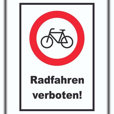 HB-Druck Radfahren verboten Schild keine Fahrräder A3 (297x420mm)