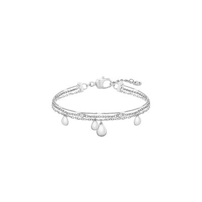 Armkette BOSS "SELENA", silber (edelstahlfarben, kristallweiß, kristallweiß), Armbänder, Damen, 18cm, Edelstahl, Armkette, mit Preciosa Crystal