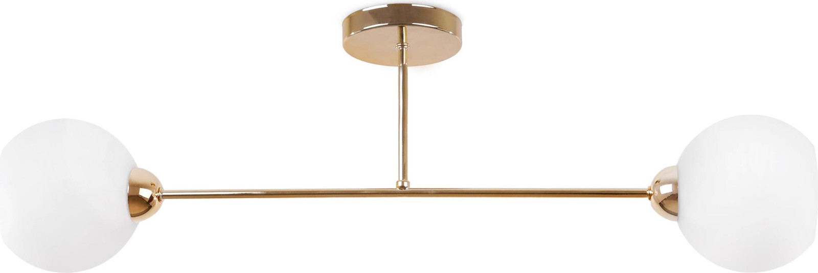 LIGHT HOME LH Asturia Goud Plafondlamp met 2 witte lampenkappen en E27 fitting