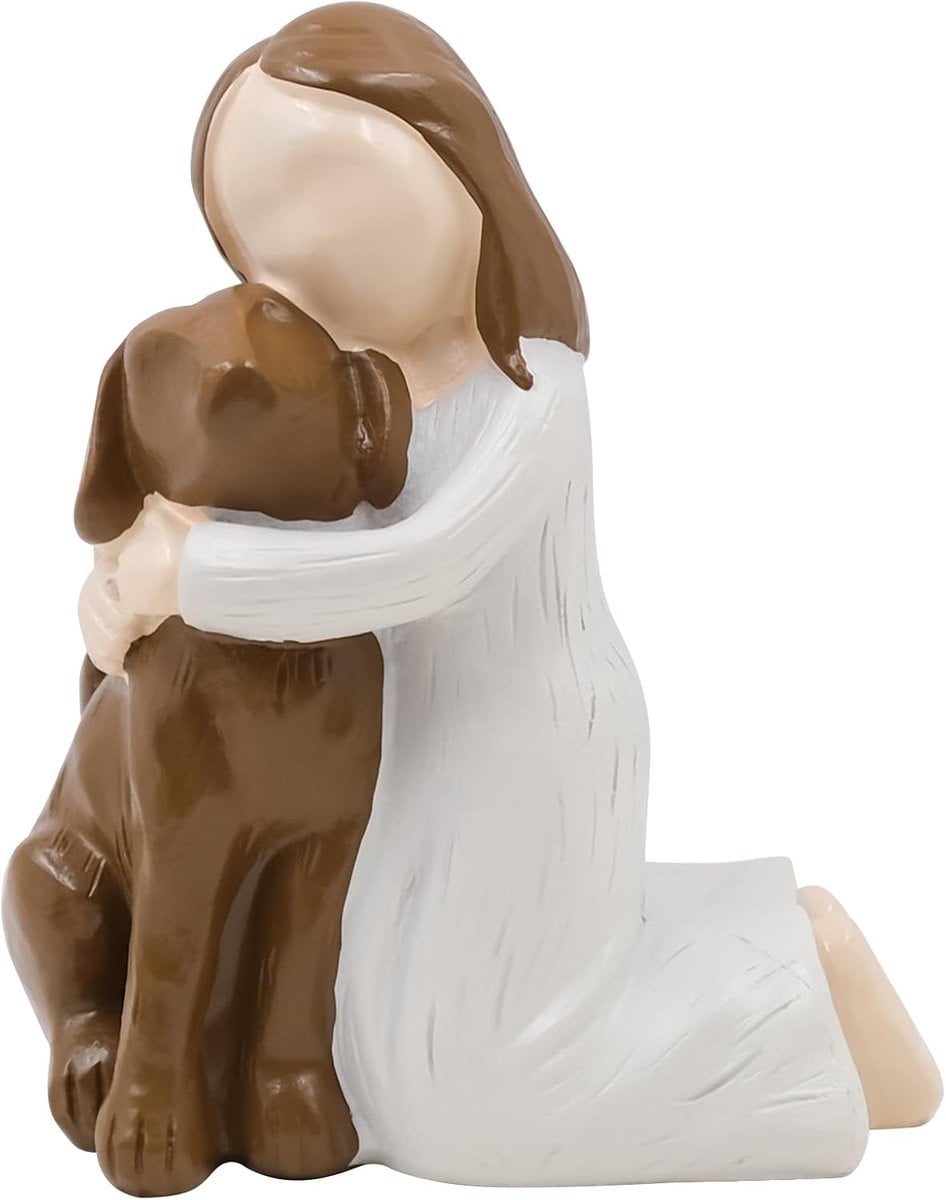 Handbeschilderd Resin Honden Memorial Figuur voor Hondenliefhebbers - ShopVlot