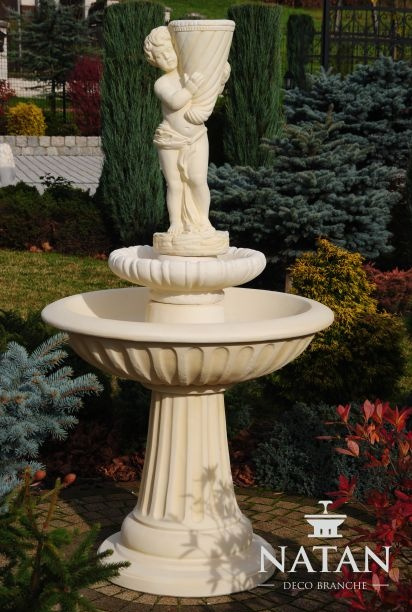 Zierbrunnen Springbrunnen 172cm Skulptur Brunnen Deko Garten Fontaine Teich