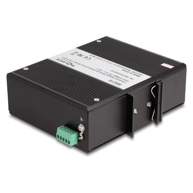 Delock Industrie Gigabit Ethernet Switch 8 Port RJ45 2 Port SFP für Hutschiene (8 Ports) (88016)