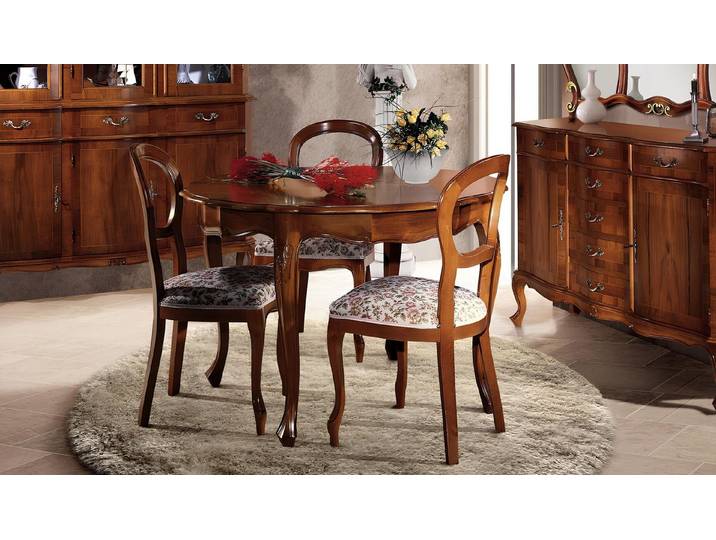 Xlmoebel Essgruppe Runde Tisch-Stühle 4tlg Set für Esszimmer aus Holz, (4-tlg), Made in Europa