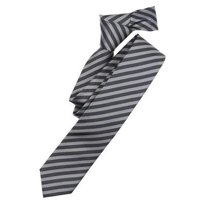 Krawatte VENTI "VENTI Krawatte gestreift", Herren, grau (dunkelgrau), 100% Seide, Krawatten