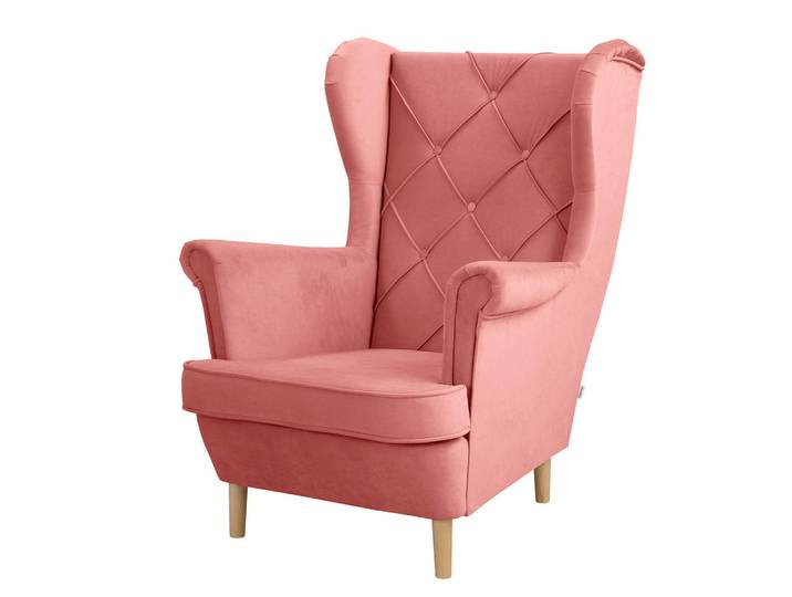 P & B Ohrensessel Gobi, Rosa, Holz, Buche, 84x105x90 cm, FSC 100%, inklusive Armlehnen, Wohnzimmer, Sessel, Ohrensessel
