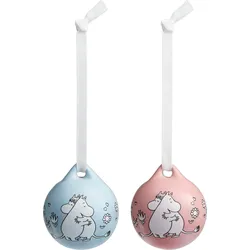 Arabia Finland Muminki Gift of love Weihnachtskugeln 50 mm, rosa-blau, 2 St.