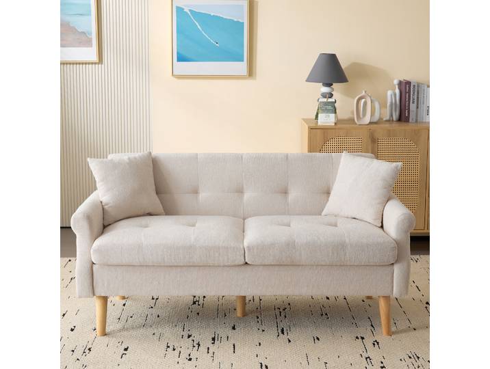 Canapé PINGGO au design moderne avec coussin épais, meubles moelleux, tissu chenille, canapé double, adapté au salon