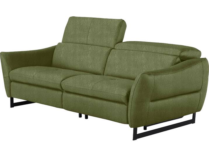 2,5-Sitzer EGOITALIANO Dafne, elegantes Designsofa mit hohem Sitzkomfort , grün (kiwi), B:208cm H:97cm T:108cm, Sofas, 2 5-Sitzer, wahlw. mit elektrischer Relaxfunktion, Kopfteile manuell verstellbar