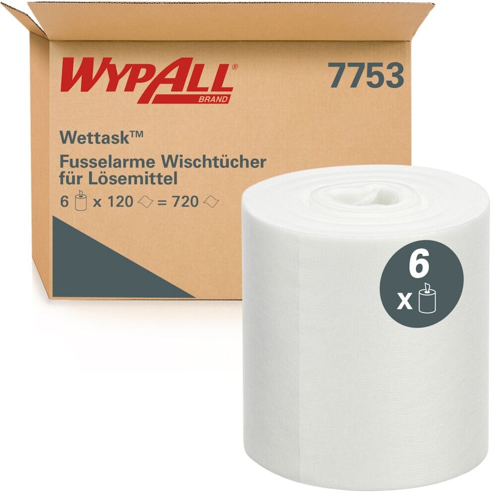 WYPALL Wettask™ Reinig.tücher fusselarm Lösungsmittel, weiß 120 Tücher auf (7753)