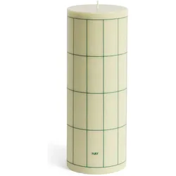HAY, Kerzen, - Column Kerze Large - H25 cm - Hellgrün & Dunkelgrünes Karomuster