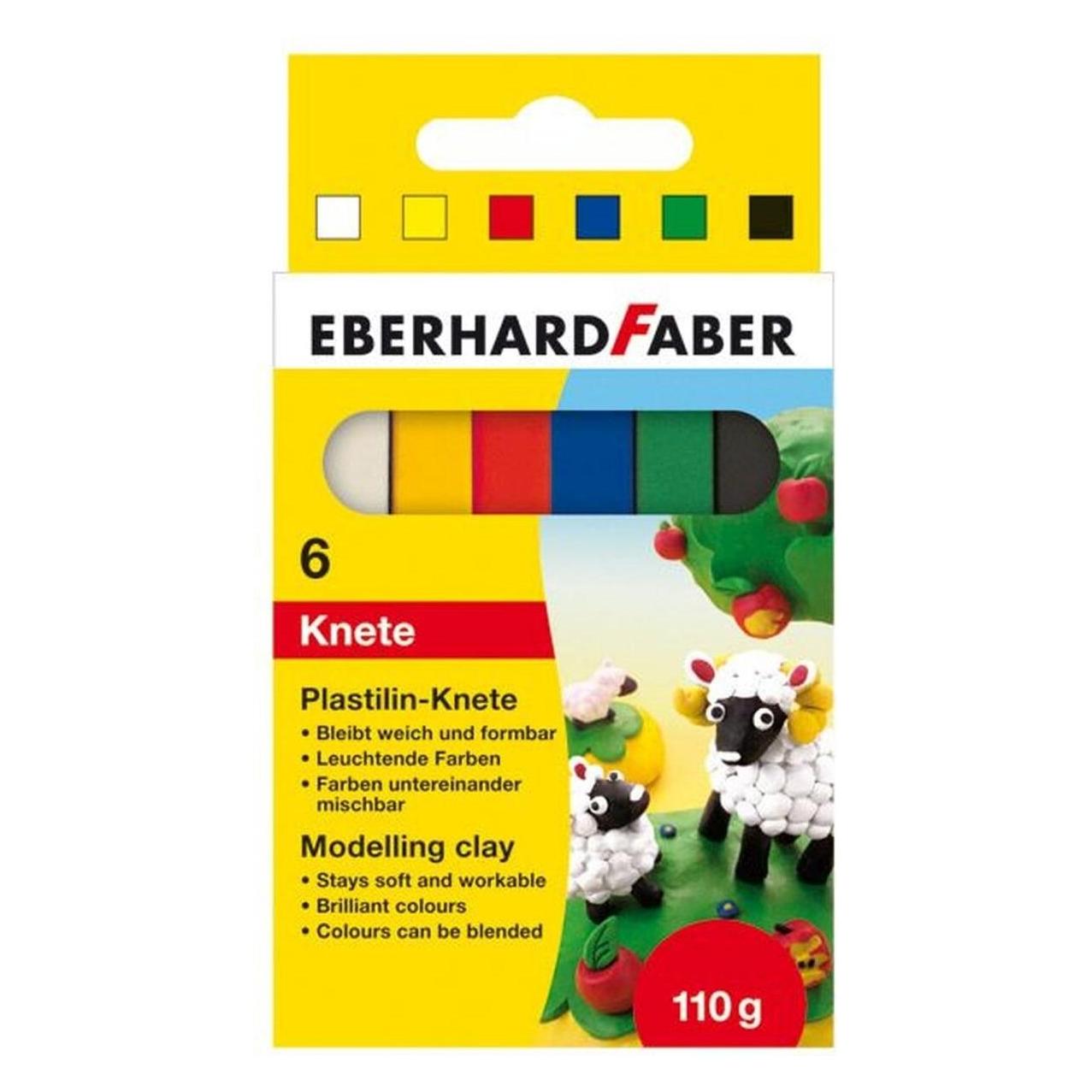 EberhardFaber Wachsknete Plastilin-Knete 6er Kartonetui, sortiert 6er Kartonetui (572006)