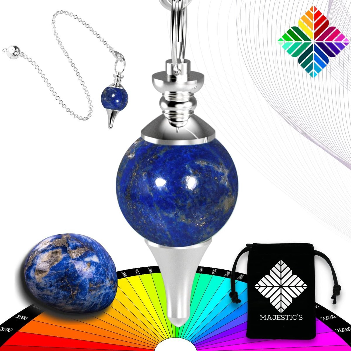 Radiaesthesia pendel LAZULI met Lapis Lazuli stenen ketting - 14 gram