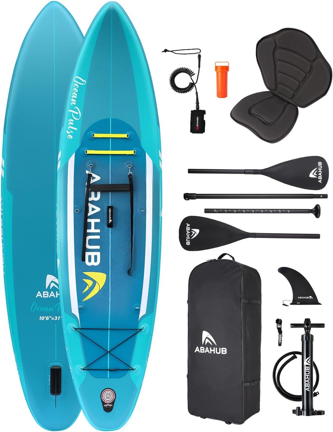 Aufblasbares SUP-Board, 320x78x15 cm - Komplettset mit verstellbarem Paddel und Kajaksitz