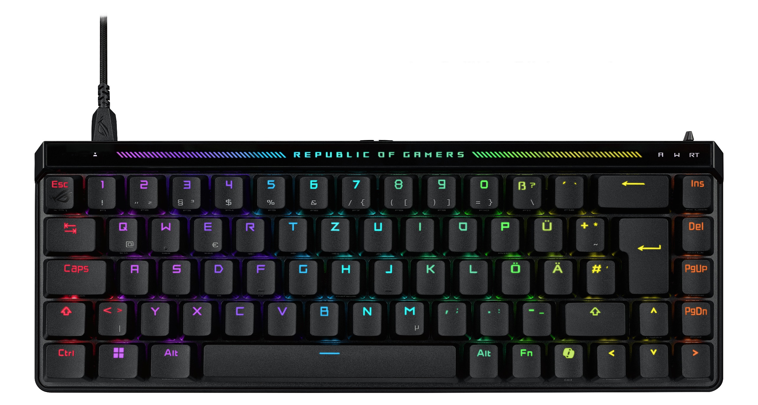 ASUS ROG Falchion Ace HFX Schwarz - Analoge Gaming Tastatur 65%, Rapid Trigger Toggle, Speed Tap Mode, Touch-Panel, 8000 Hz 90MP03VE-BKDA20