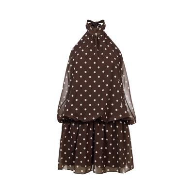 A-Linien-Kleid CLOUD 5IVE "CLOUD 5IVE Chiffon Dress", Damen, Gr. S, US-Größen, braun, 100% Polyester, normal, Kleider