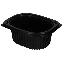 MONOUSO - Wiederverwendbare Plastikbehälter aus PP Schwarz 450ml 14,2x11,1x6cm (80 Stück)