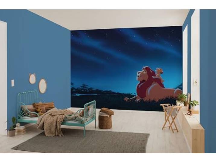 Komar Vlies Fototapete - Disney The Lion King Stargazing - Größe 350 x 250 cm - Tapete, Kinderzimmer, Kindertapete