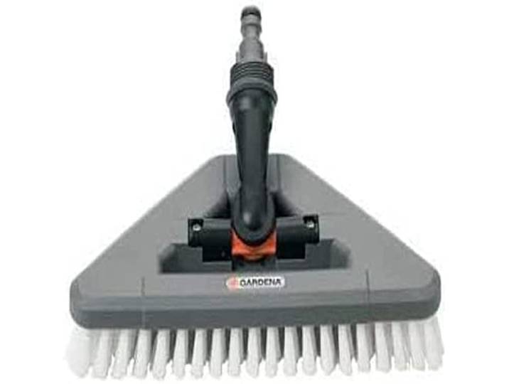 Balai de lavage dur articulé de Gardena : brosse de nettoyage articulée pour le nettoyage des coins (5562-20)