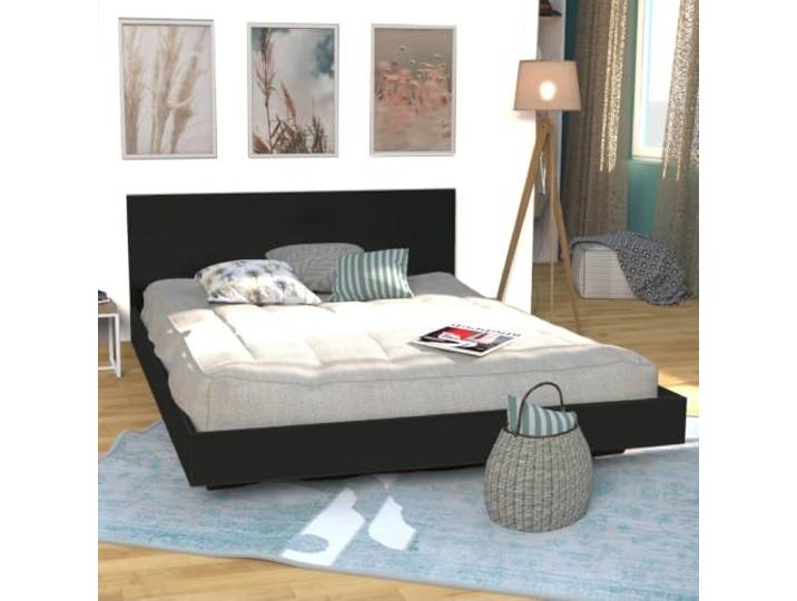 WEBER INDUSTRIES Bett Loft, 160 x 200 cm + 1 Lattenrost + Kopfteil, Schwarz