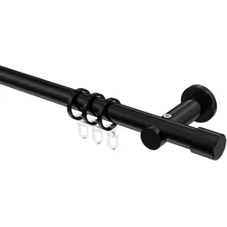 GARDINENSTANGE Platon Santo 100 cm, 1-läufig, 20 mm Ø Schwarz
