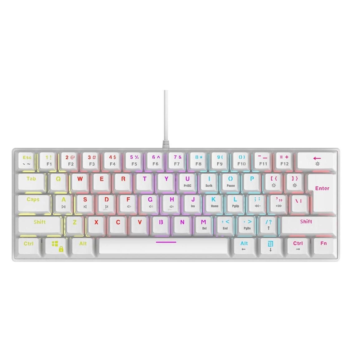 Rampage PLOWERK60 Blue Switch Biała (US, Kabelgebunden) (PERRAMK60W)
