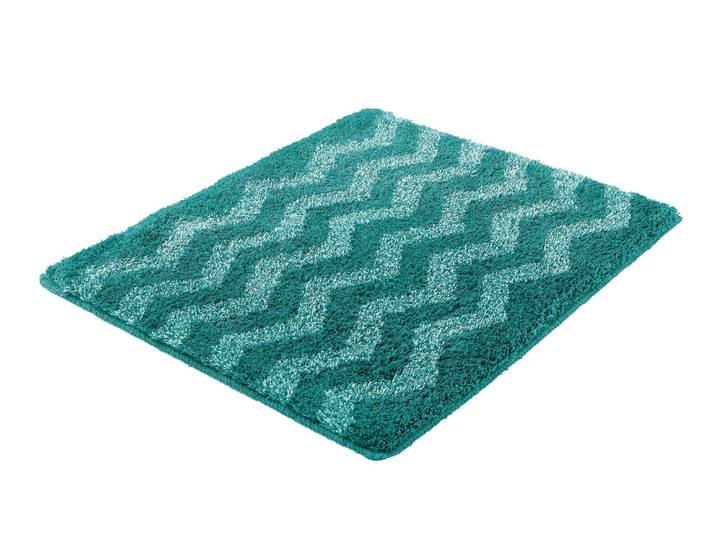 Badematte KLEINE WOLKE »Zack«, Badvorleger, Badezimmer Teppich , petrol, H:20mm, Polyacryl, Badematten, Badematte, Badteppich, modernes Zickzack Design, Ton in Ton
