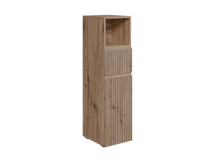 Vicco Midischrank Takumi Artisan 30 x 112.6 cm mit Schublade und Tür, Eiche Artisan, Rechteckig, 30x112.6x35 cm, Badezimmer, Badmöbel, Midischränke
