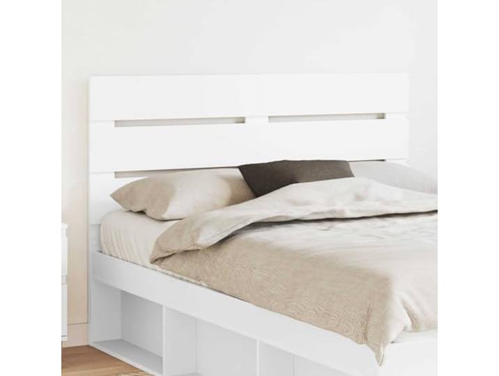 Modernes rechteckiges Kopfteil aus Holz in weiß, minimalistisches Design passend zu den verschiedensten Schlafzimmerstilen. Einfache Montage und Reinigung, haltbares Material widerstandsfähig