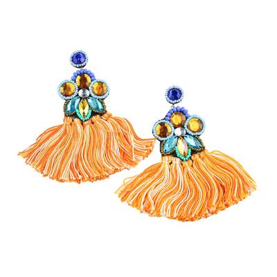 Paar Ohrclips "Manila", Damen, Gr. Polyester, orange, COLLEZIONE ALESSANDRO, Ohrringe