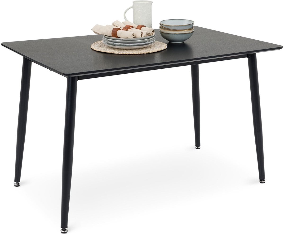 IDIMEX Eettafel Nora Rechthoekig Zwart B/D: 120 x 80 cm