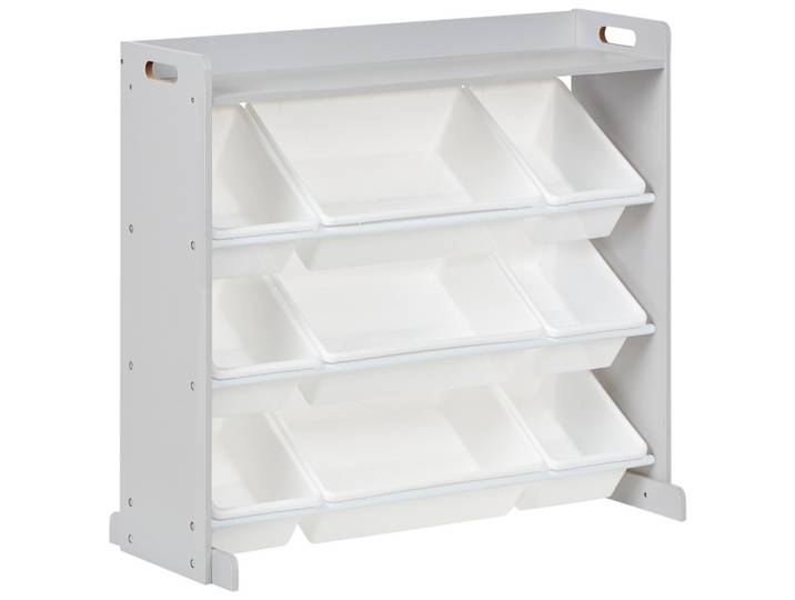 REGAL mit 9 Aufbewahrungsboxen 78 cm Grau Collie