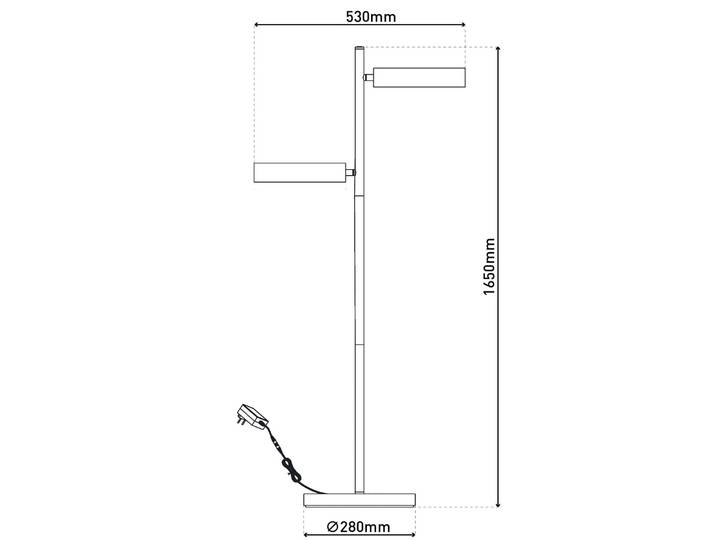 Näve LED Stehlampe Tessa, dimmbar, schwarz, für Wohn- / Esszimmer, Metall, Modern, LED Stehlampe